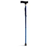 T-handle folding walking stick with strap