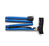 T-handle folding walking stick with strap